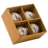Metallic Silver Honey Comb Set Of 4 Large Baubles
