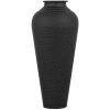 Matt Black Hammered Vase With Lid