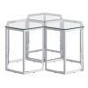 FLEUR-3PC ACCENT TABLE-SILVER