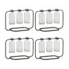 Vase In Holder (Set of 4) 10.25" x 7.5"H Glass/Metal