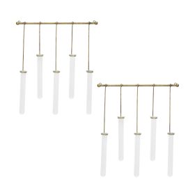 Wall Vase x5 (Set of 2) 18.25"L x 20.5"H Iron/Glass