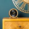 Desk Clock 6.5"D x 7"H Iron/Glass