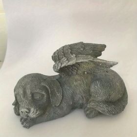 1pc Resin Angel Pet Statue, Dog Cat Memorial Garden Statue, Indoor Outdoor Decor Home Memorial Garden Grave Marker Statue, Lawn Yard Garden Ornament -