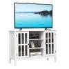 Wooden TV Stand Console Cabinet for 50 Inches TV - White