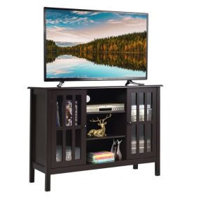 Wooden TV Stand Console Cabinet for 50 Inches TV - Brown