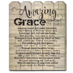 "Amazing Grace" by Cindy Jacobs, Printed Wall Art on a Wood Picket Fence - as Pic