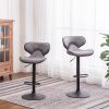 Masaccio Weathered Upholstery Airlift Adjustable Swivel Barstool with Chrome Base, Set of 2, Grey - as Pic