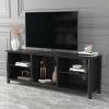 TV Stand Storage Media Console Entertainment Center,Tradition Black - as pic