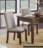 Chenille Upholstered Chairs Set of 2 Dark Cherry Finish Wood Frame Tufted Back Dining Chairs for Kitchen Funiture - as Pic