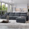 U_Style Modern Large L-Shape Feather Filled Sectional Sofa, Convertible Sofa Couch with Reversible Chaise for Living Room - as Pic