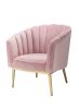 Colla Accent Chair in Blush Pink Velvet & Gold - 59814
