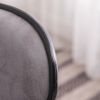 Masaccio Weathered Upholstery Airlift Adjustable Swivel Barstool with Chrome Base, Set of 2, Grey - as Pic
