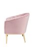 Colla Accent Chair in Blush Pink Velvet & Gold - 59814