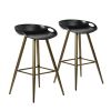 Bak Bar & Counter Stool (Set of 2) - Black & Gold - as Pic