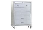 Sterling Mirror Framed Chest Made With Wood in Silver Color - as Pic