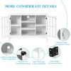Wooden TV Stand Console Cabinet for 50 Inches TV - White
