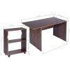 47.4" L Computer Desk with movable bookcase - BROWN