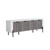 ID USA 213038 TV Stand White & Distressed Grey - as Pic