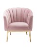 Colla Accent Chair in Blush Pink Velvet & Gold - 59814