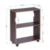47.4" L Computer Desk with movable bookcase - BROWN