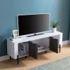 ID USA 213038 TV Stand White & Distressed Grey - as Pic