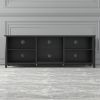 TV Stand Storage Media Console Entertainment Center,Tradition Black - as pic