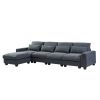 U_Style Modern Large L-Shape Feather Filled Sectional Sofa, Convertible Sofa Couch with Reversible Chaise for Living Room - as Pic