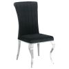 Black Upholstered Side Chairs (Set of 4) - as Pic