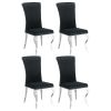 Black Upholstered Side Chairs (Set of 4) - as Pic