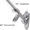 2.6cm Diameter Wall-mounted Flagpole Bracket Double Hole Aluminum Alloy Wall Flag Holder Flagpole Mounting Base with Accessories - Black