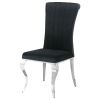 Black Upholstered Side Chairs (Set of 4) - as Pic