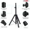 5 Core 2 Pieces Black Heavy Duty Height Adjustable 40 to 72 inches Tripod PA Monitor Holder Large Speakers DJ Stand para Bocinas SS HD 2PK BLK WOB - S