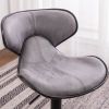 Masaccio Weathered Upholstery Airlift Adjustable Swivel Barstool with Chrome Base, Set of 2, Grey - as Pic