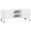 Industrial TV Stand White 41.3"x13.8"x16.5" Metal - White