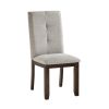 Chenille Upholstered Chairs Set of 2 Dark Cherry Finish Wood Frame Tufted Back Dining Chairs for Kitchen Funiture - as Pic