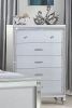 Sterling Mirror Framed Chest Made With Wood in Silver Color - as Pic