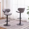 Masaccio Weathered Upholstery Airlift Adjustable Swivel Barstool with Chrome Base, Set of 2, Grey - as Pic