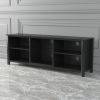 TV Stand Storage Media Console Entertainment Center,Tradition Black - as pic