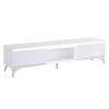 ACME Raceloma TV stand , LED, White & Chrome Finish 91995 - as pic