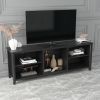 TV Stand Storage Media Console Entertainment Center,Tradition Black - as pic