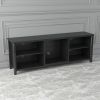 TV Stand Storage Media Console Entertainment Center,Tradition Black - as pic