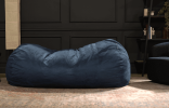 Jasper Traditional 8 Foot Cylindrical Suede Bean Bag, Blue - as Pic