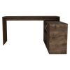 Axis Modern L-Shaped Computer Desk with Open & Closed Storage -Dark Brown - as Pic